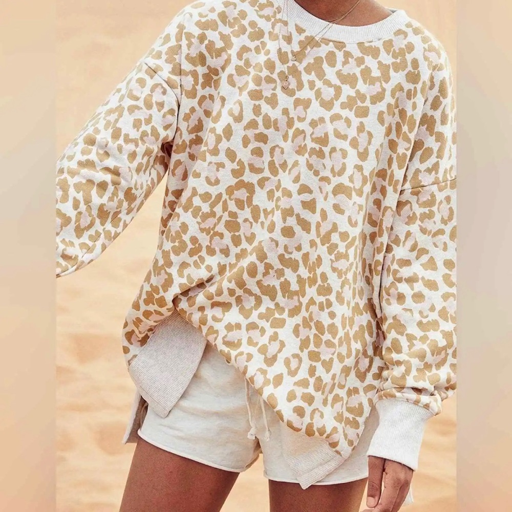 Aerie Cheetah Print Crew Neck
